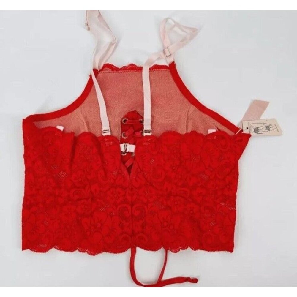 We are HAH by Free People Top 2 Bottom Cami | Size Large Blood Orange Red NEW A1 - Picture 8 of 10